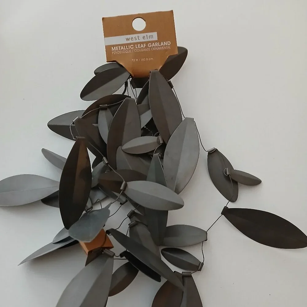 West Elm Metallic Leaf Garland - 72